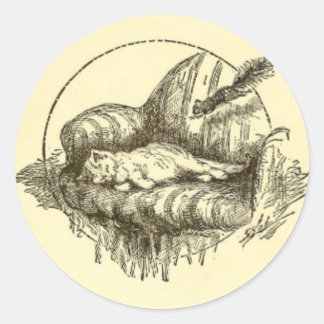 Katt- och ekorrestiftare runt klistermärke