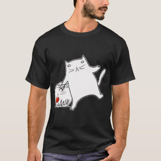 Katt och en fisk t shirt