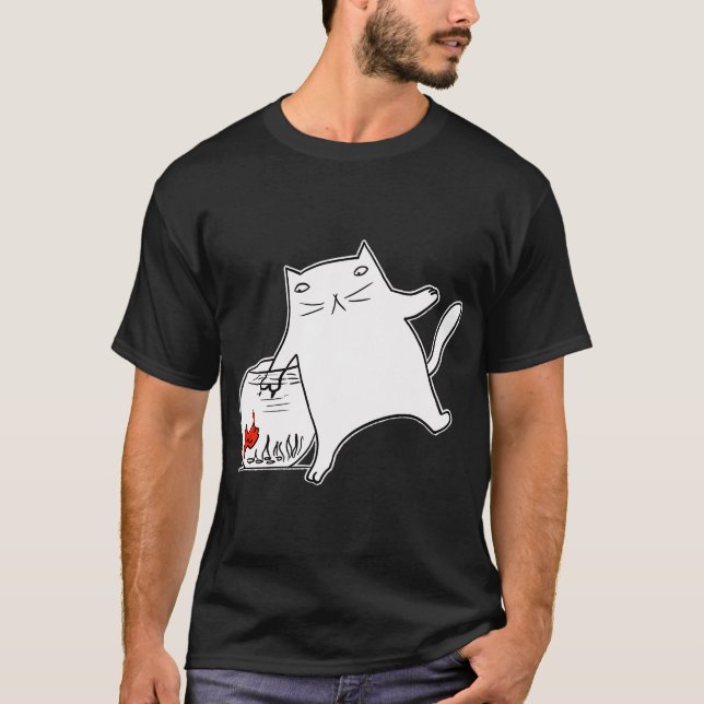 Katt och en fisk t shirt (Framsida)