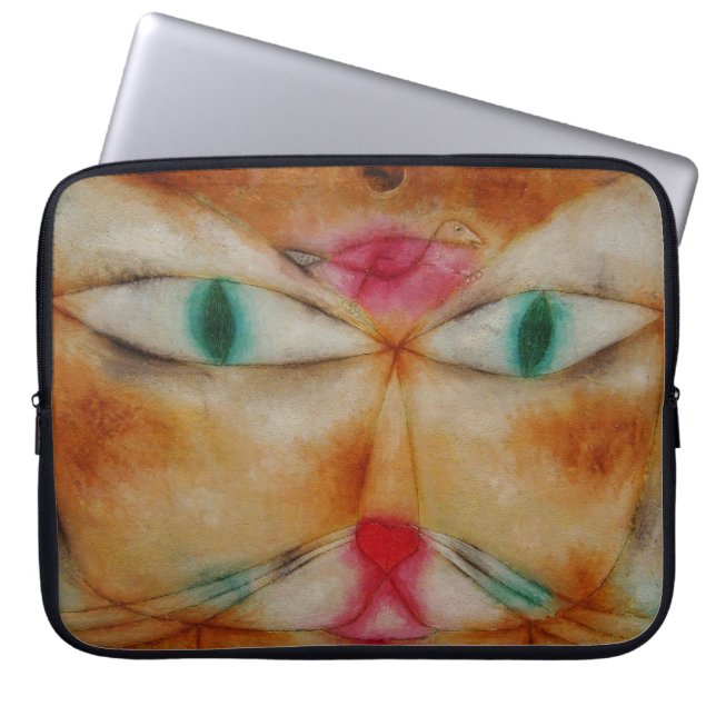 Katt och fågel för bärbara datorer laptop sleeve (Framsidan)