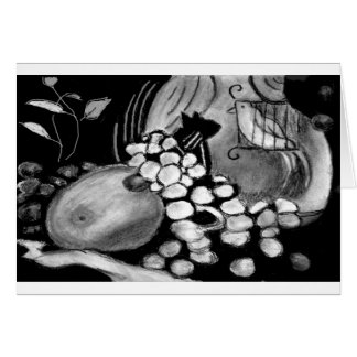 Katt- och fågelkol hälsningskort