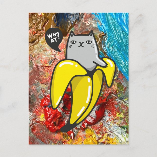 Katt och färg vykort (Framsida)