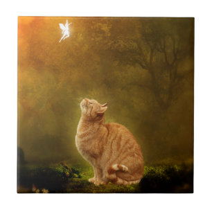 Katt och fe kakelplatta