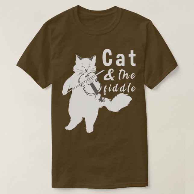 Katt och Fiddle-katten som spelar fiolin T Shirt (Design framsida)