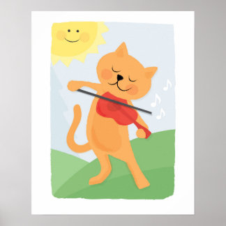 Katt och fiolplakat poster