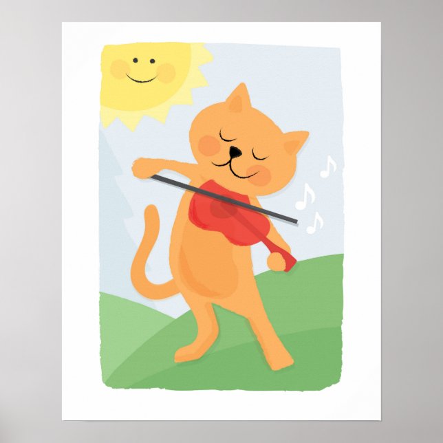 Katt och fiolplakat poster (Framsidan)
