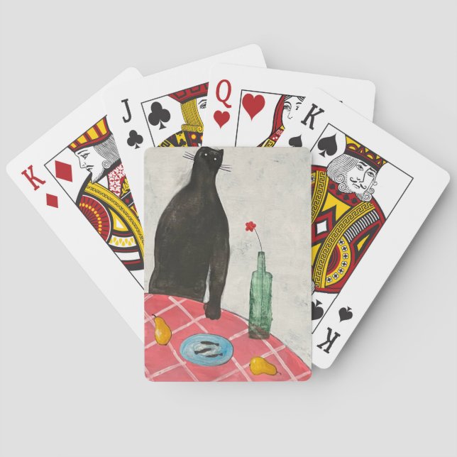 Katt och fisk casinokort (Baksidan)