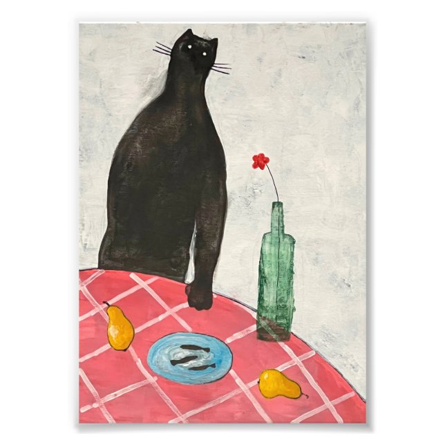 Katt och fisk fototryck (Framsidan)