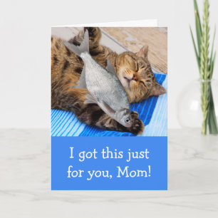 Katt och fisk Mors dag Kort