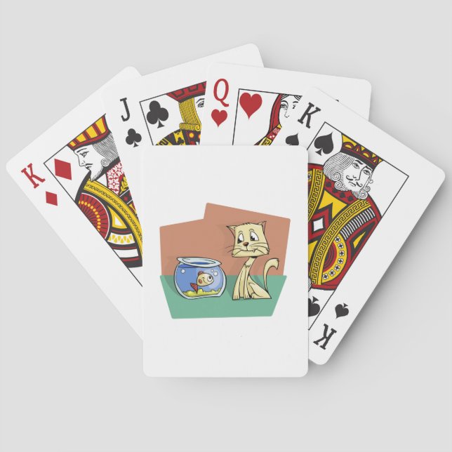 Katt- och fiskbunkeclipart casinokort (Baksidan)