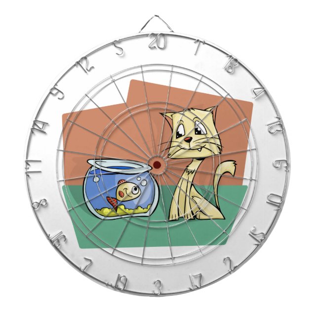 Katt- och fiskbunkeclipart darttavla (Framsidan)