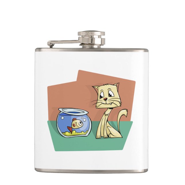 Katt- och fiskbunkeclipart fickplunta (Framsidan)