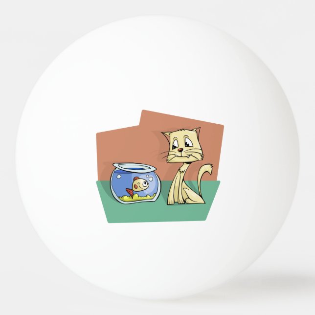 Katt- och fiskbunkeclipart pingisboll (Baksidan)