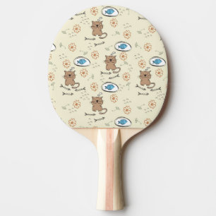 katt- och fiskmönster pingisracket