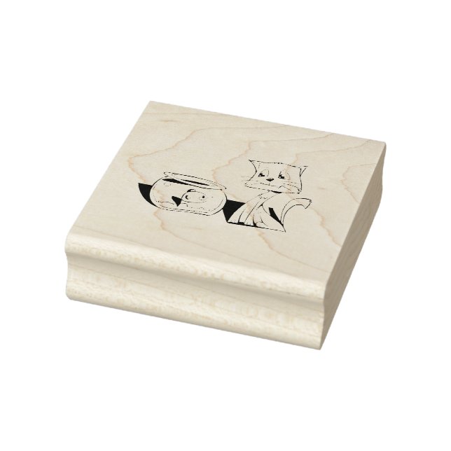 Katt- och fiskskålskläder stämpel (Stämpel)