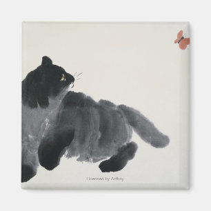 Katt och fjäril magnet