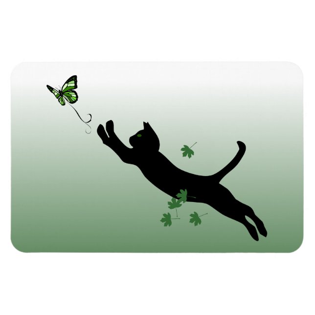 Katt och fjäril magnet (Horisontell)