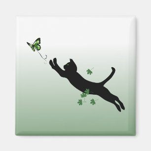 Katt och fjäril magnet