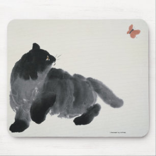 Katt och fjäril musmatta