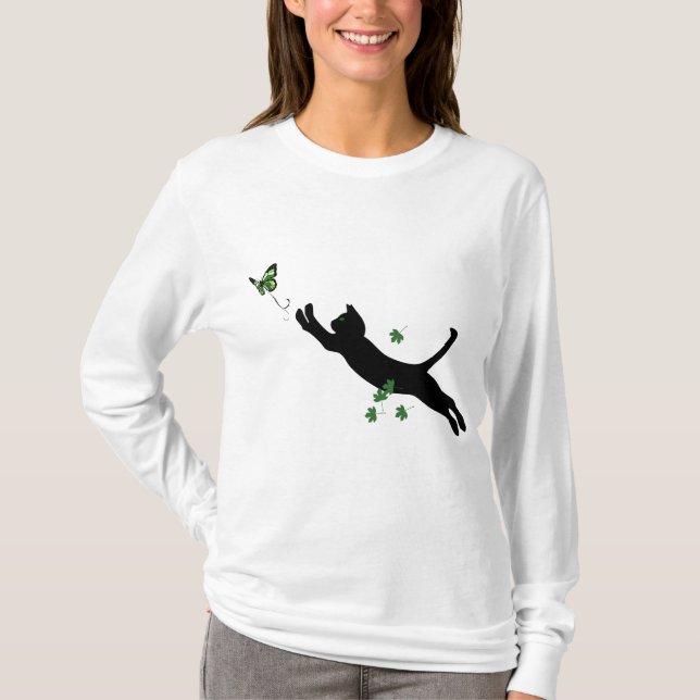 Katt och fjäril t shirt (Framsida)