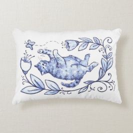 Katt- och fjärilstrumpa prydnadskudde