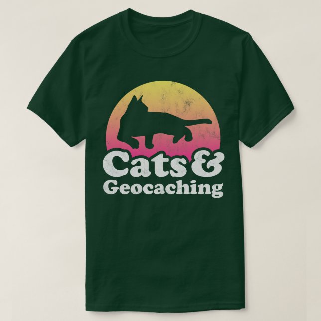 Katt- och Geocaching Gift T Shirt (Design framsida)