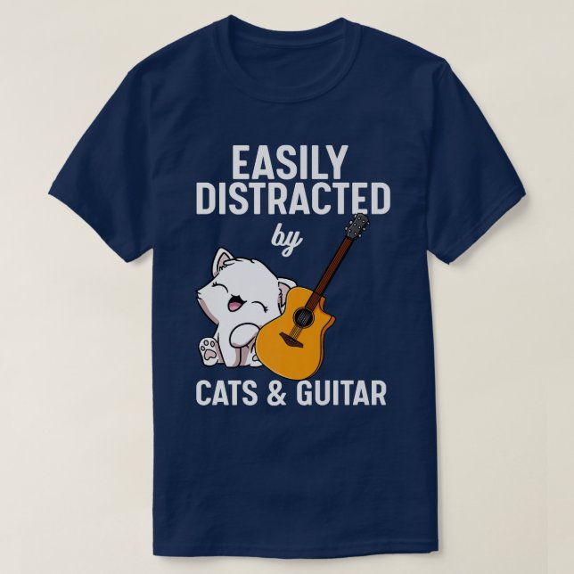 Katt och gitarrer Guitarist Mu T Shirt (Design framsida)