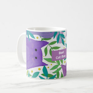Katt och grenar Bästa kattdagen mamma Kaffemugg