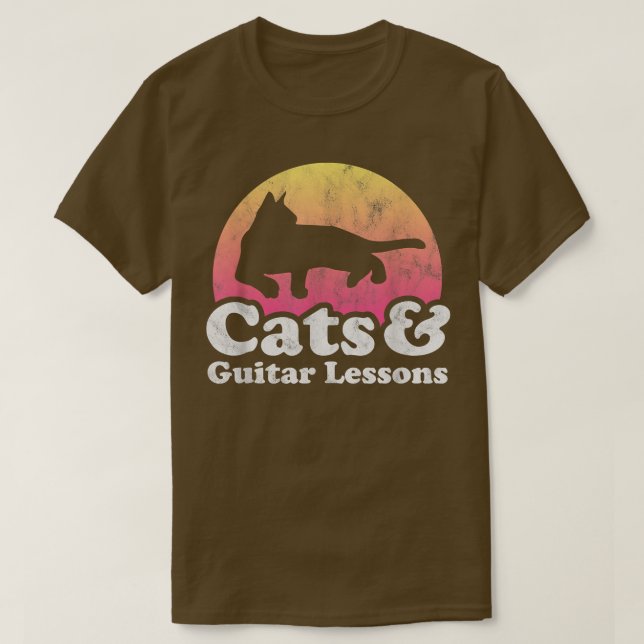 Katt- och Guitar Lessons Cat och Guitar Lesson T Shirt (Design framsida)