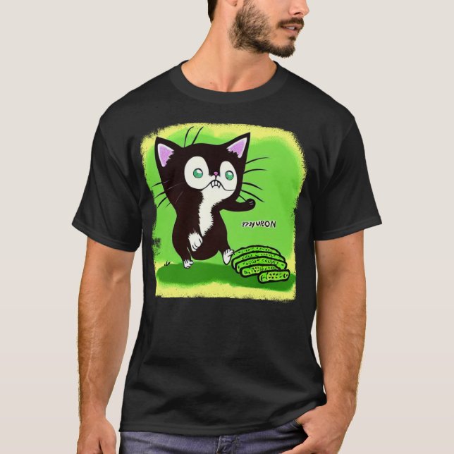 Katt och gurkor t shirt (Framsida)