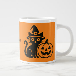 katt och halloween jumbo mugg