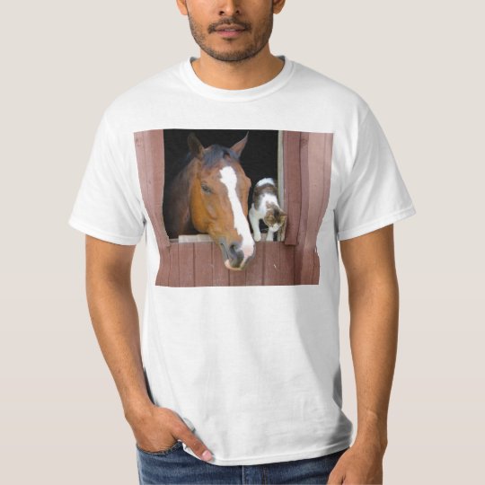 Katt och häst - hästranch - hästälskare t-shirt