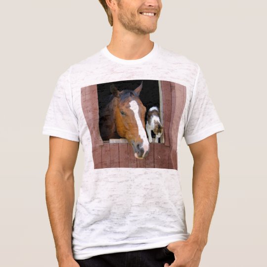 Katt och häst - hästranch - hästälskare t shirt