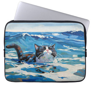 Katt Och Havet (#3) Laptop Fodral