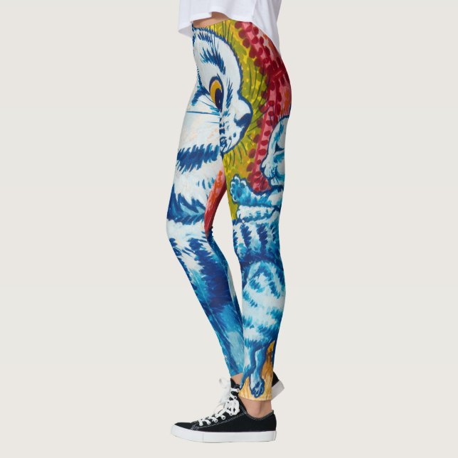 Katt och hennes kittens av Louis Wain Leggings (Vänster)