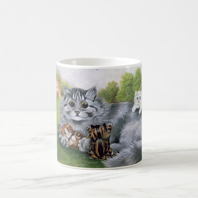 Katt och hennes kittens, Louis Wain Kaffemugg (Center)