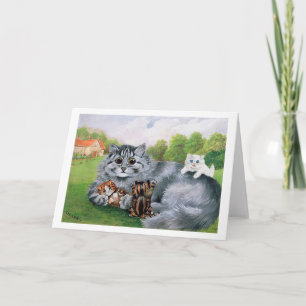 Katt och hennes kittens, Louis Wain Kort