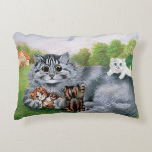 Katt och hennes kittens, Louis Wain Prydnadskudde