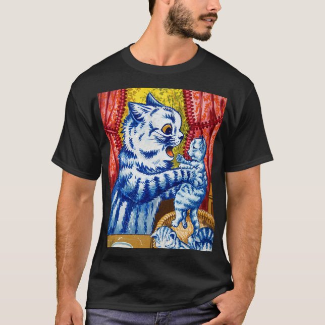 Katt och hennes kittens t shirt (Framsida)