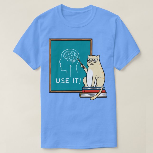 Katt och hjärna t shirt (Design framsida)
