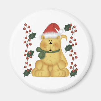 Katt- och Holly-julgranen Magnet