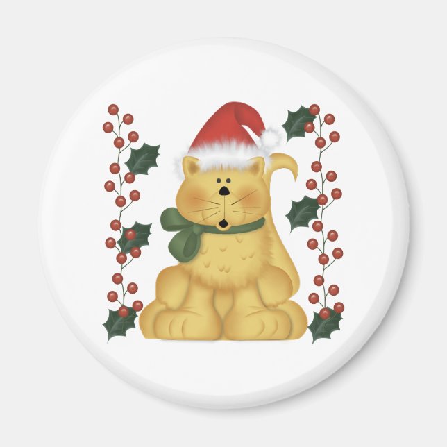 Katt- och Holly-julgranen Magnet (Framsidan)