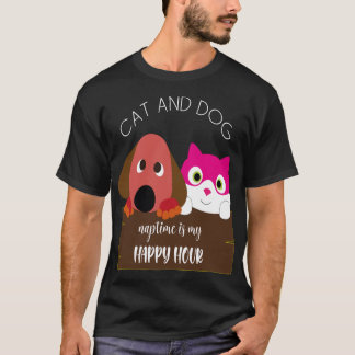 katt och hund är min lycklig-timme t shirt