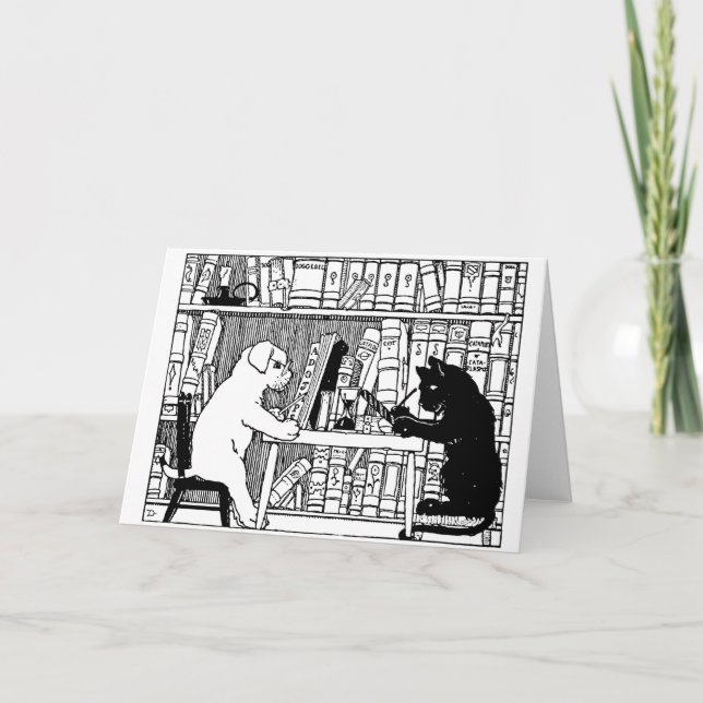 Katt och Hund i Bibliotek Kort (Framsida)