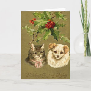 Katt och Hund julkort Helgkort