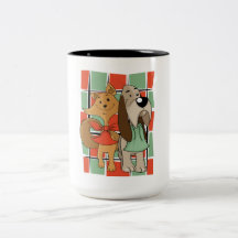 Katt och Hund kaffe mugg