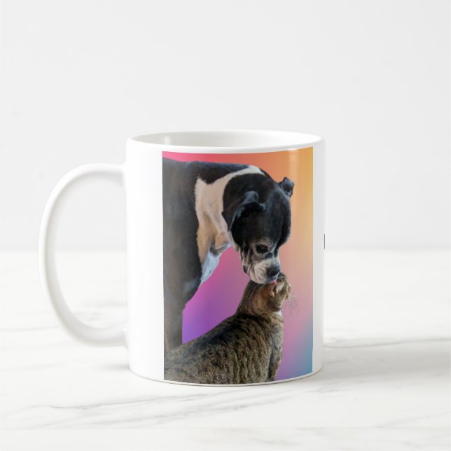 Katt och hund kaffemugg (Vänster)