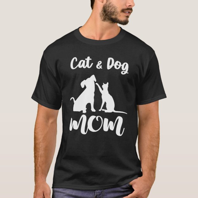 Katt och hund-mamma tröja husdjur djur älskare val (Framsida)