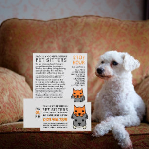 Katt och Hund, reklam för tjänsten Pet Sitta Reklamblad