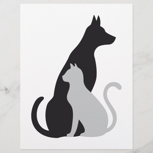 Katt och hund silhouette (Framsida)